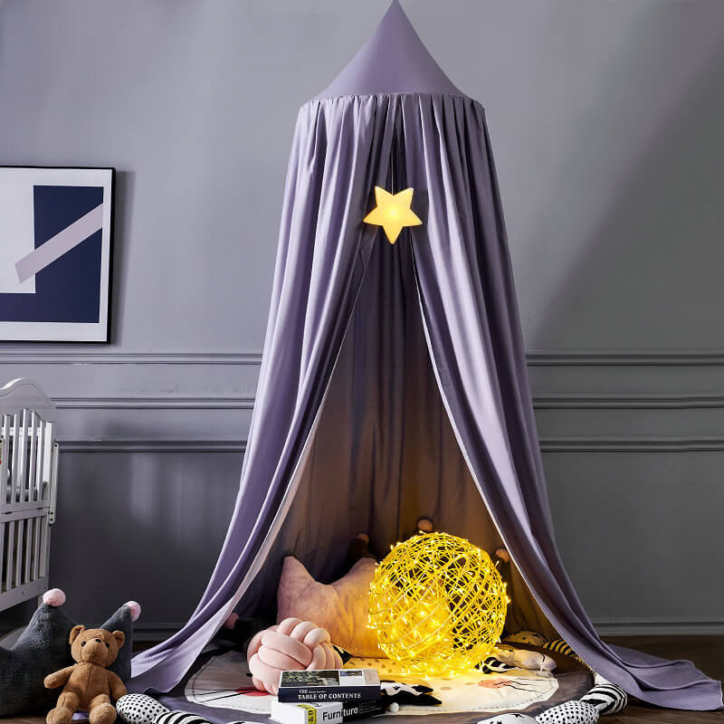Children’s Bed Canopy Breathable Polyester-Cotton Blend Ceiling Mounting Kit Included