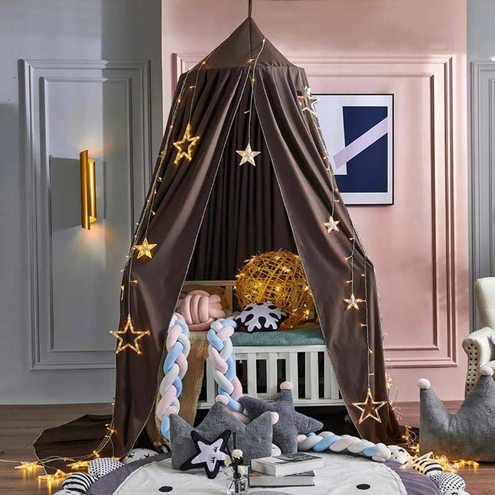 Children’s Bed Canopy Breathable Polyester-Cotton Blend Ceiling Mounting Kit Included