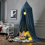 Children’s Bed Canopy Breathable Polyester-Cotton Blend Ceiling Mounting Kit Included