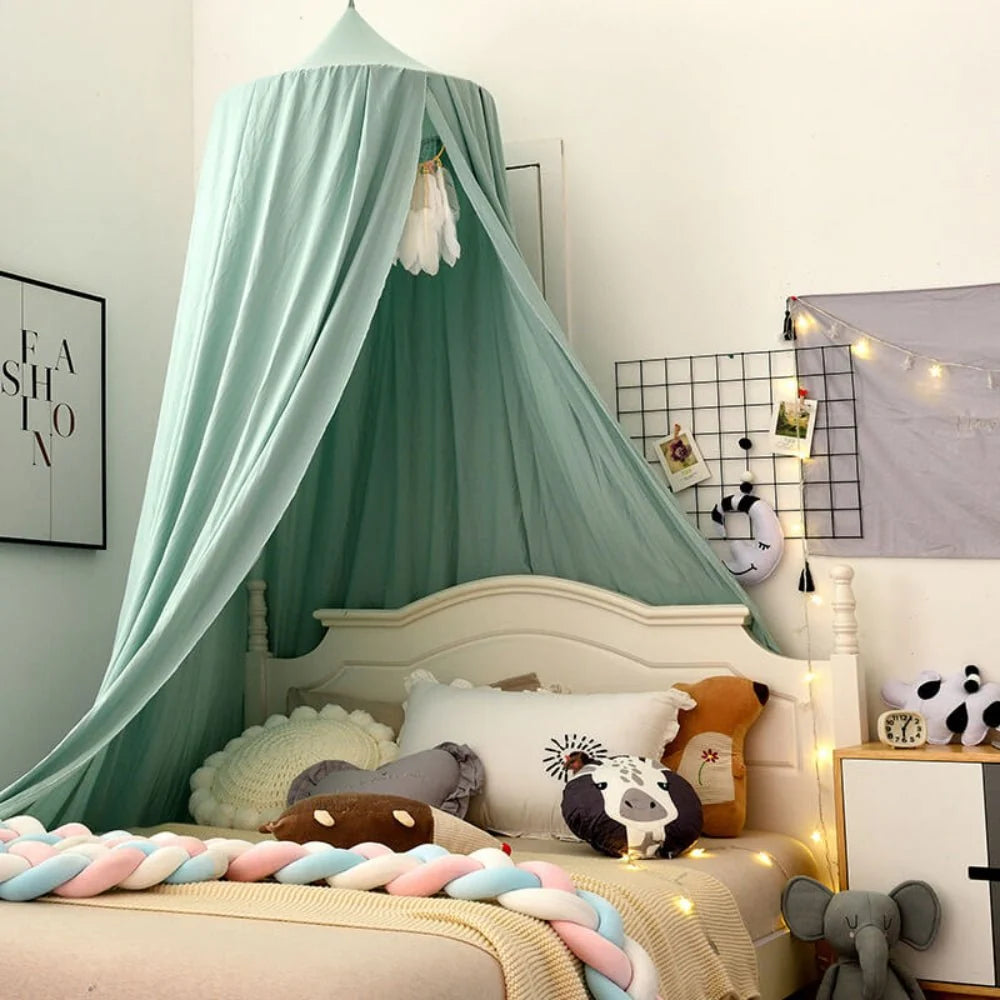Children’s Bed Canopy Breathable Polyester-Cotton Blend Ceiling Mounting Kit Included