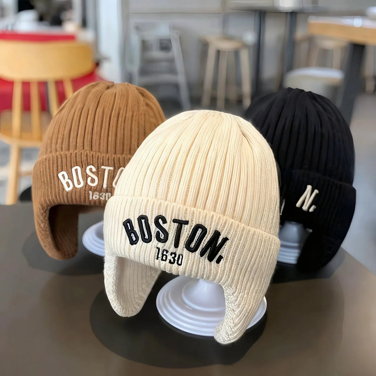 Children’s Hat Knitted Foldable Ear Flaps