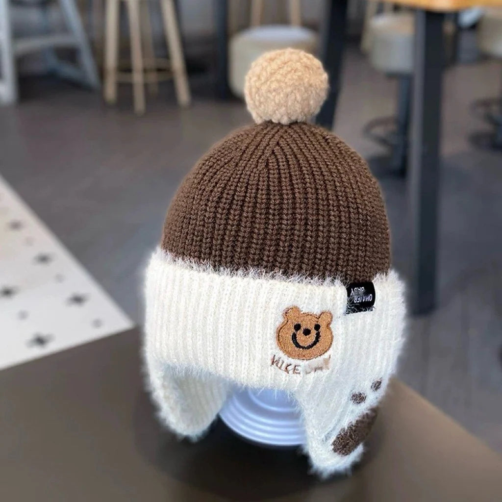 Children’s Hat Knitted Foldable Ear Flaps