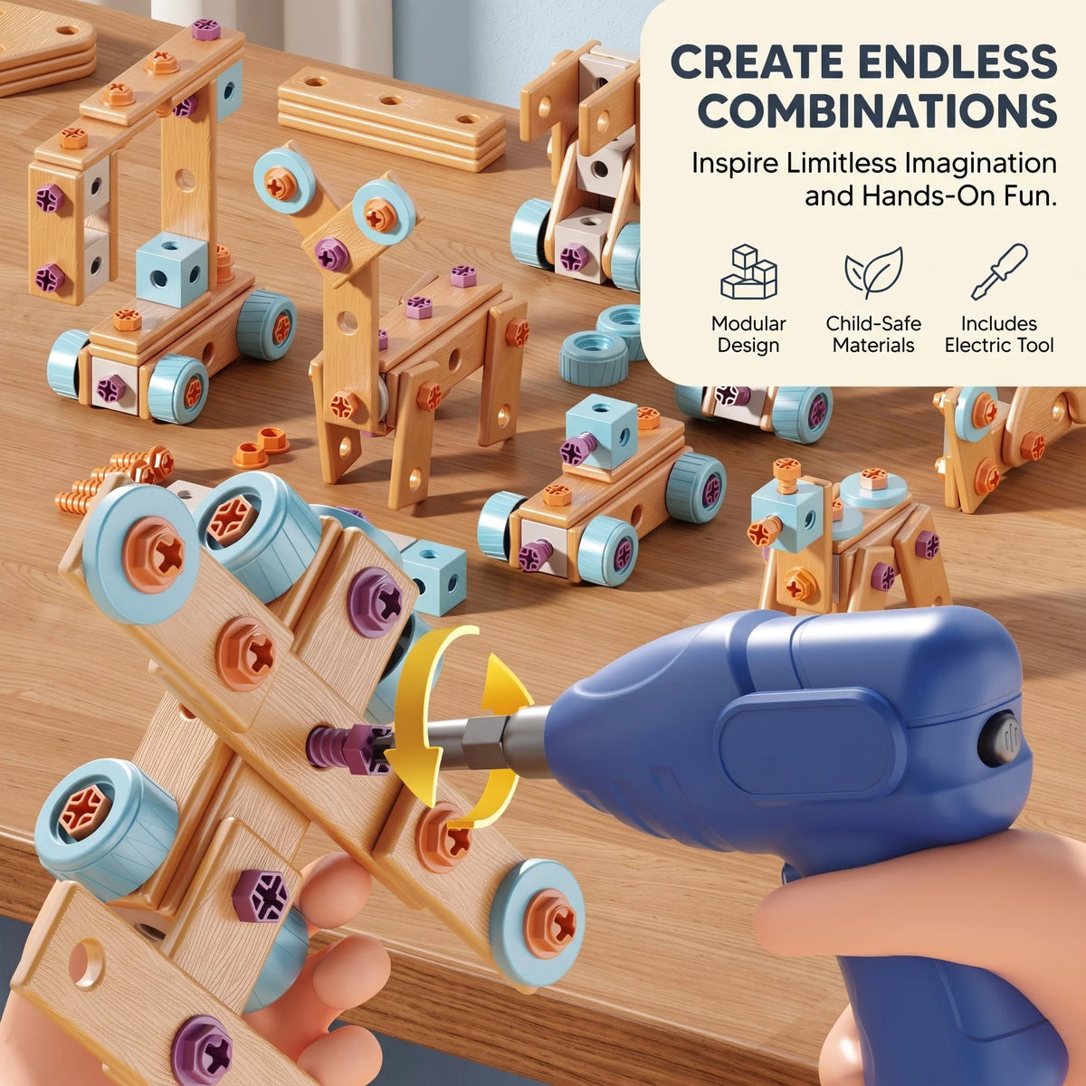 Children’s Tool Set Electric Drill 126-Piece Building Kit