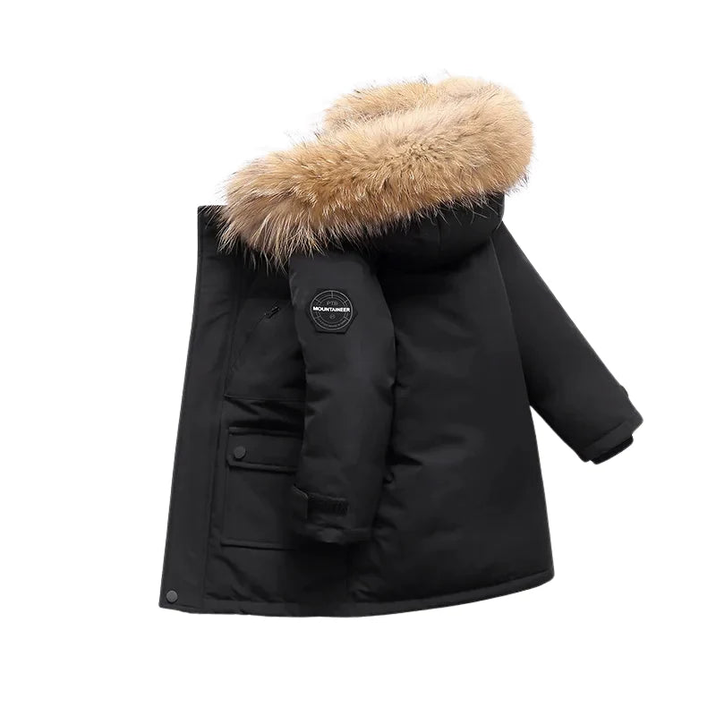 Children’s Winter Coat Thick Padded Fur Trim