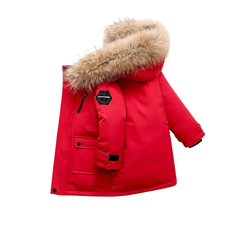 Children’s Winter Coat Thick Padded Fur Trim