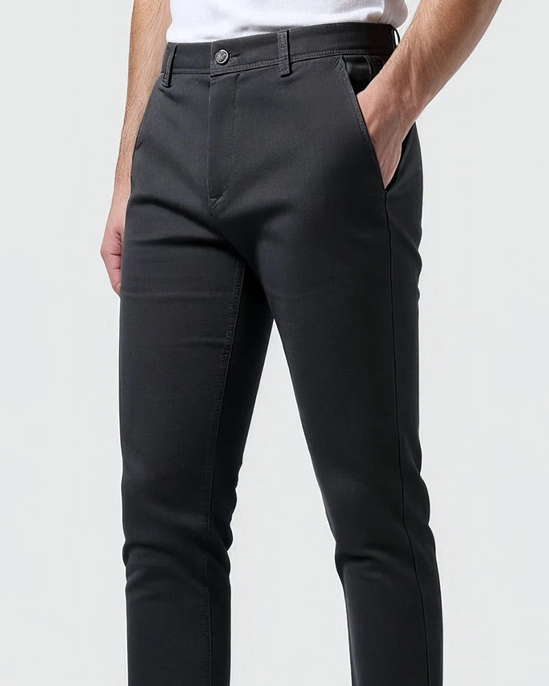Chino Trousers Slim Fit Tapered Leg Light Stretch Fabric
