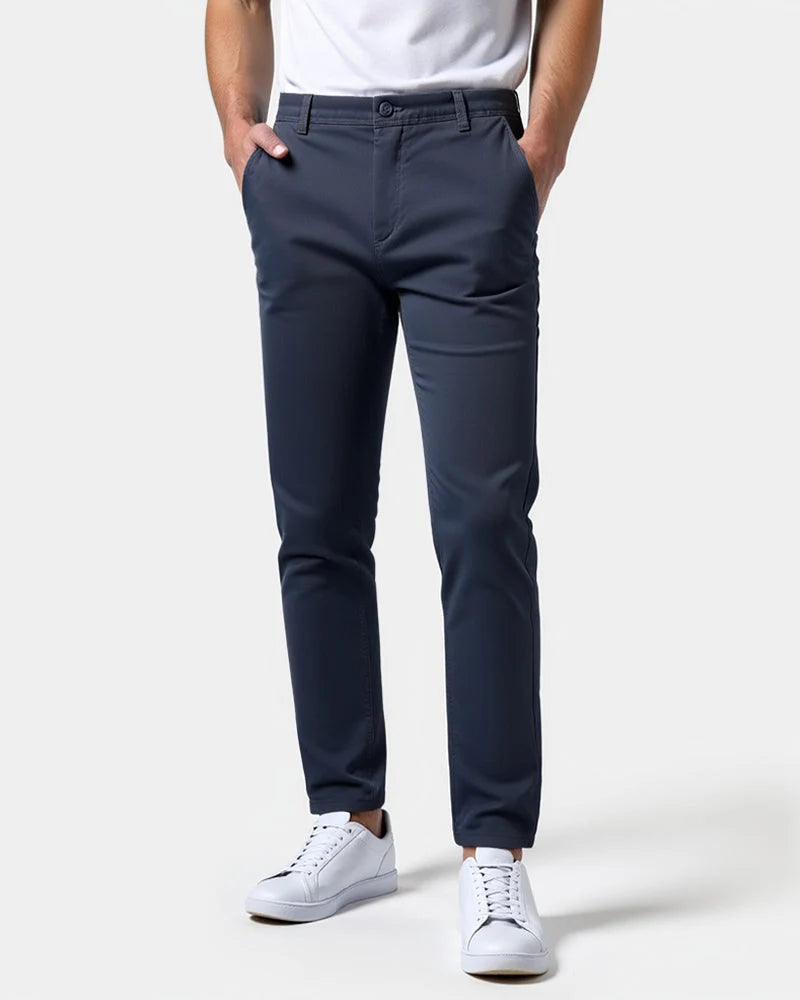 Chino Trousers Slim Fit Tapered Leg Light Stretch Fabric