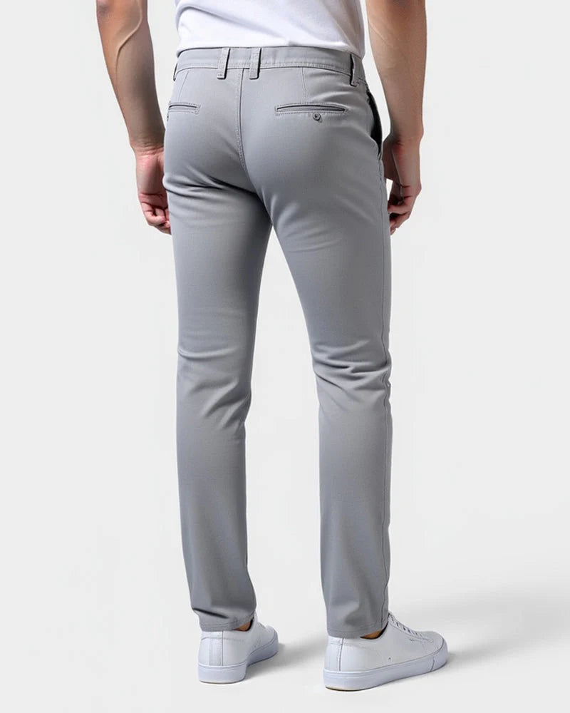 Chino Trousers Slim Fit Tapered Leg Light Stretch Fabric