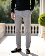 Chino Trousers Slim Fit Tapered Leg Light Stretch Fabric