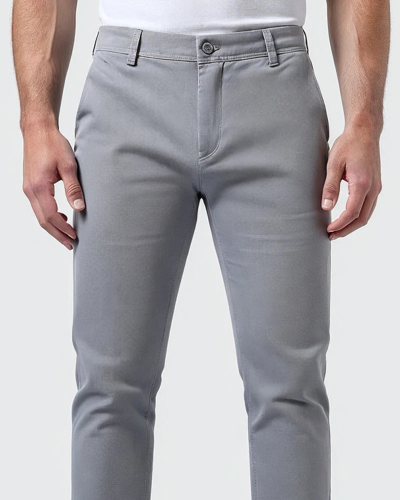 Chino Trousers Slim Fit Tapered Leg Light Stretch Fabric