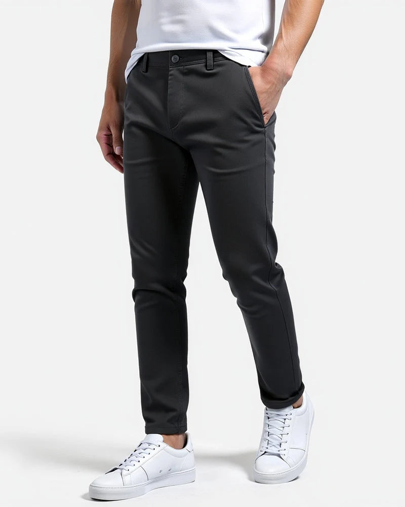 Chino Trousers Slim Fit Tapered Leg Light Stretch Fabric