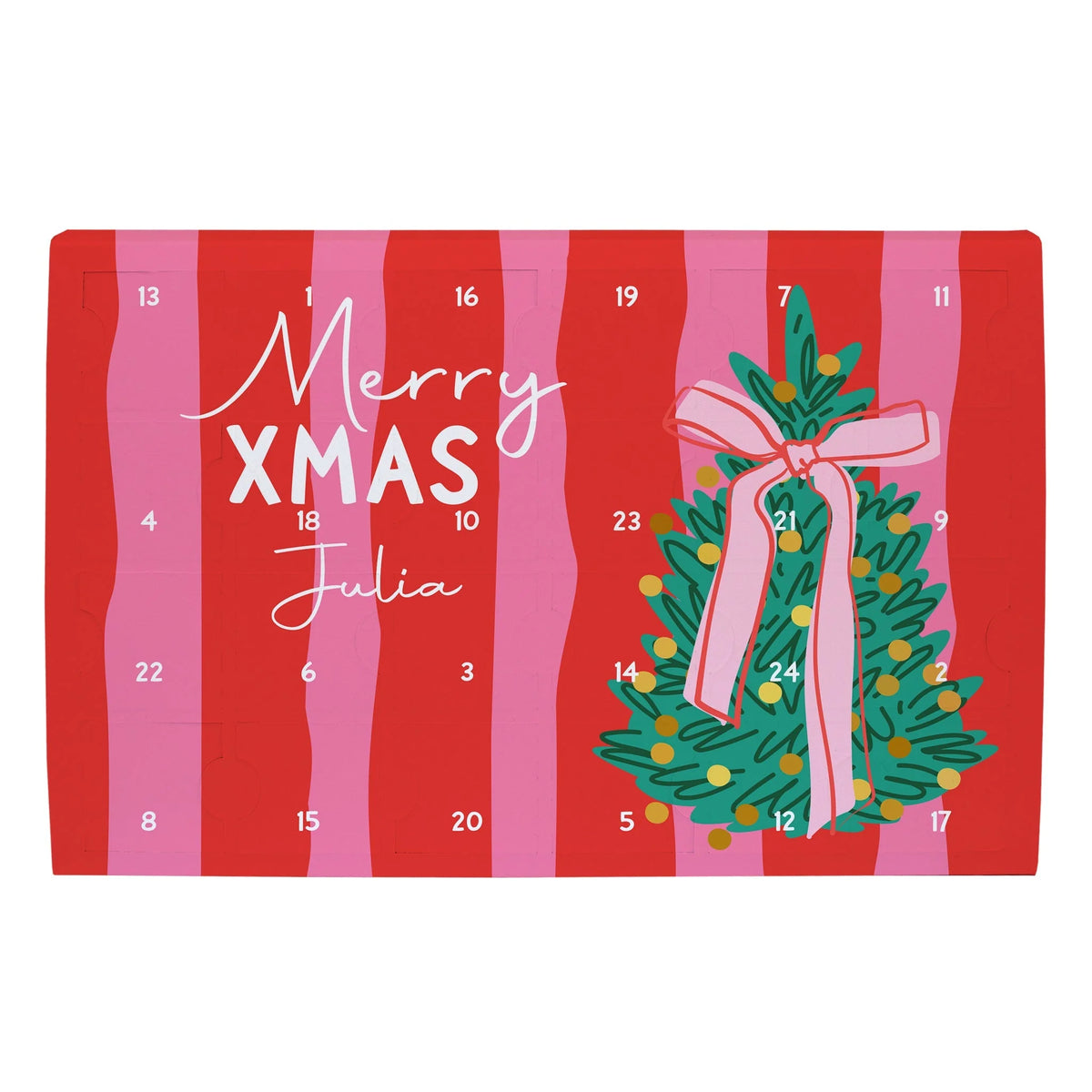 Chocolate Advent Calendar Personalized Name 24 Pre-Filled Chocolates