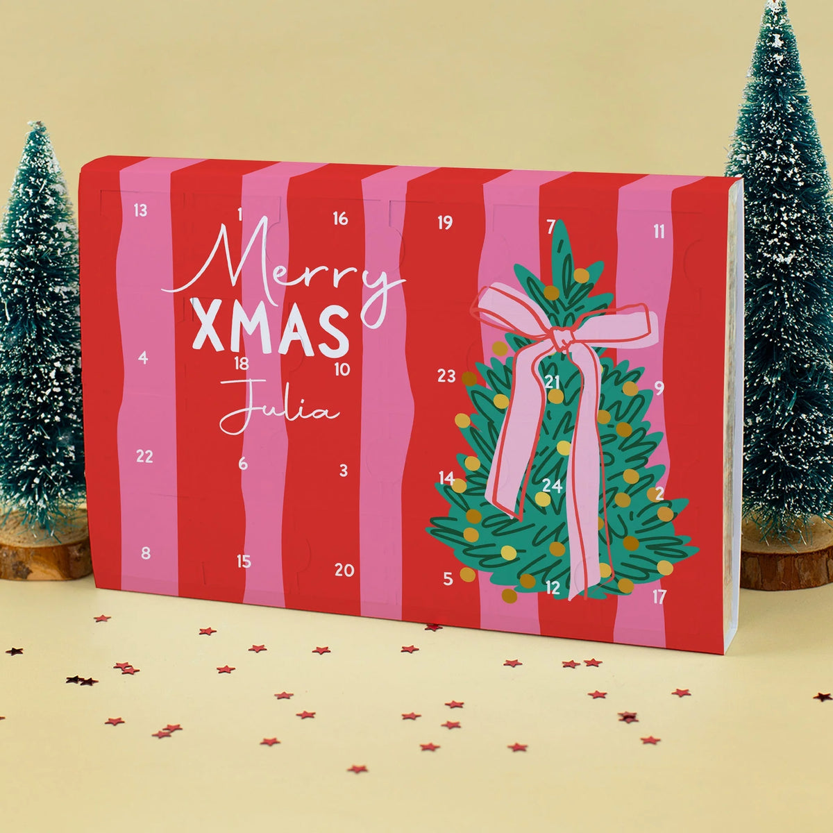 Chocolate Advent Calendar Personalized Name 24 Pre-Filled Chocolates