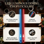 Chopsticks Set Built-In LED Lighting Reusable ABS 10.24 Inch