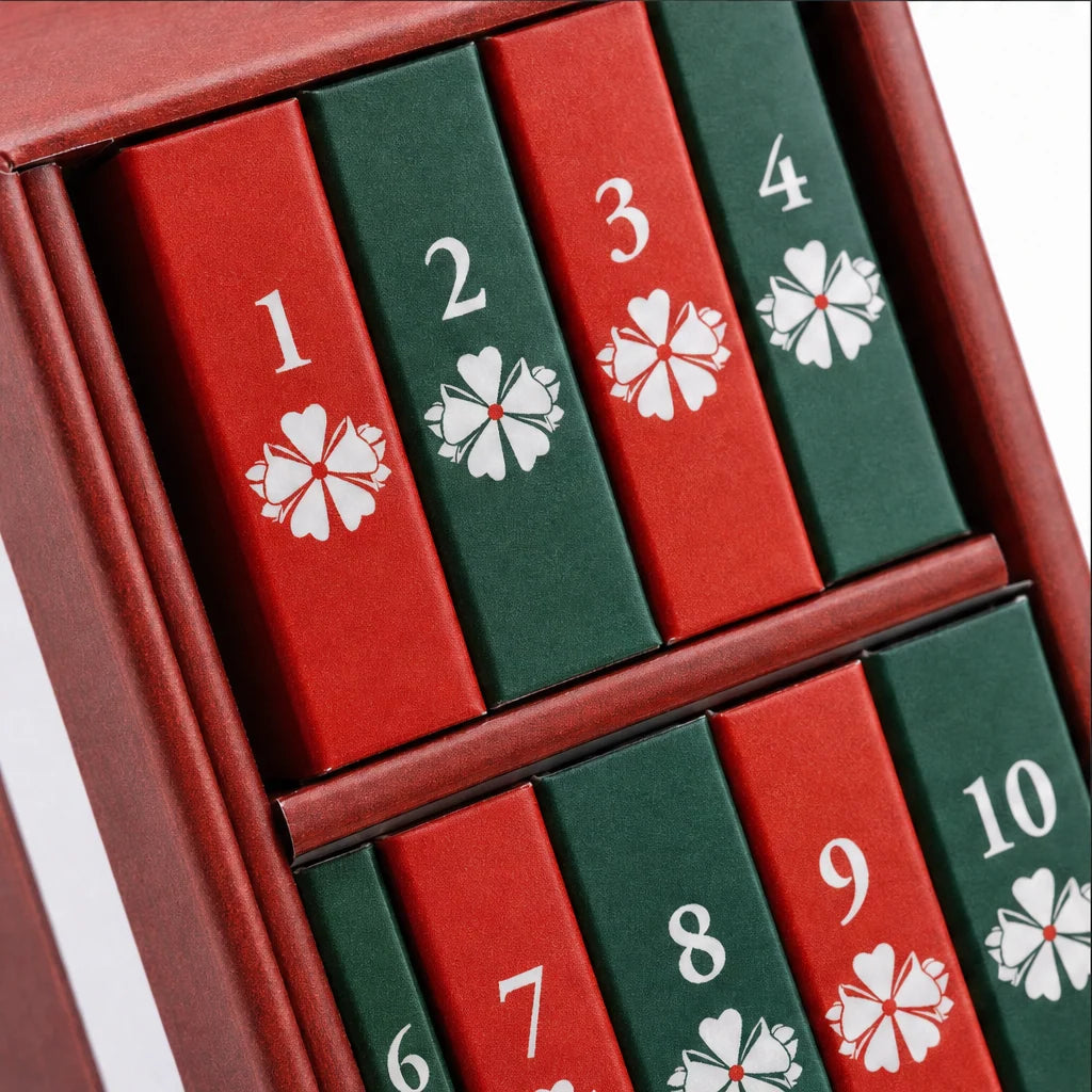 Christmas Advent Calendar 24 Miniature Book Ornaments Reusable