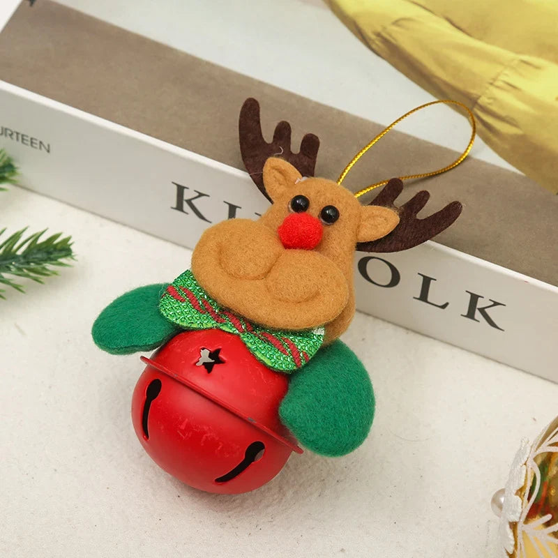 Christmas Bell Ornament Santa Motif Durable Color-Retentive Finish