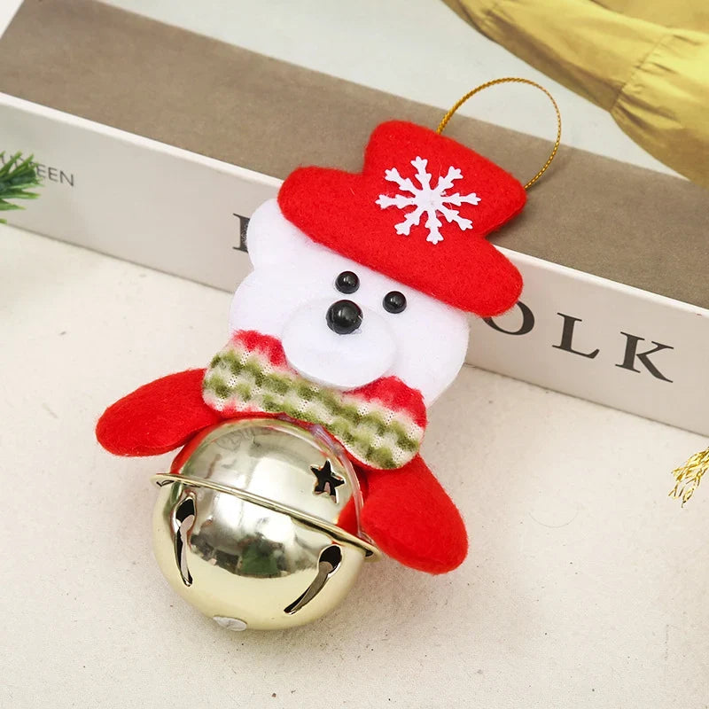 Christmas Bell Ornament Santa Motif Durable Color-Retentive Finish