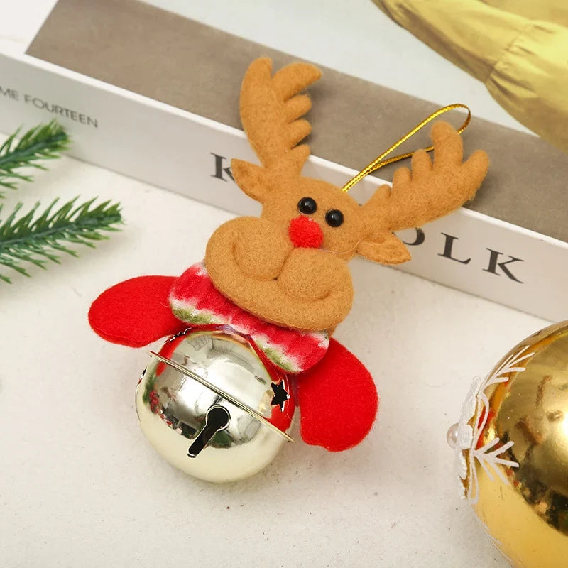Christmas Bell Ornament Santa Motif Durable Color-Retentive Finish