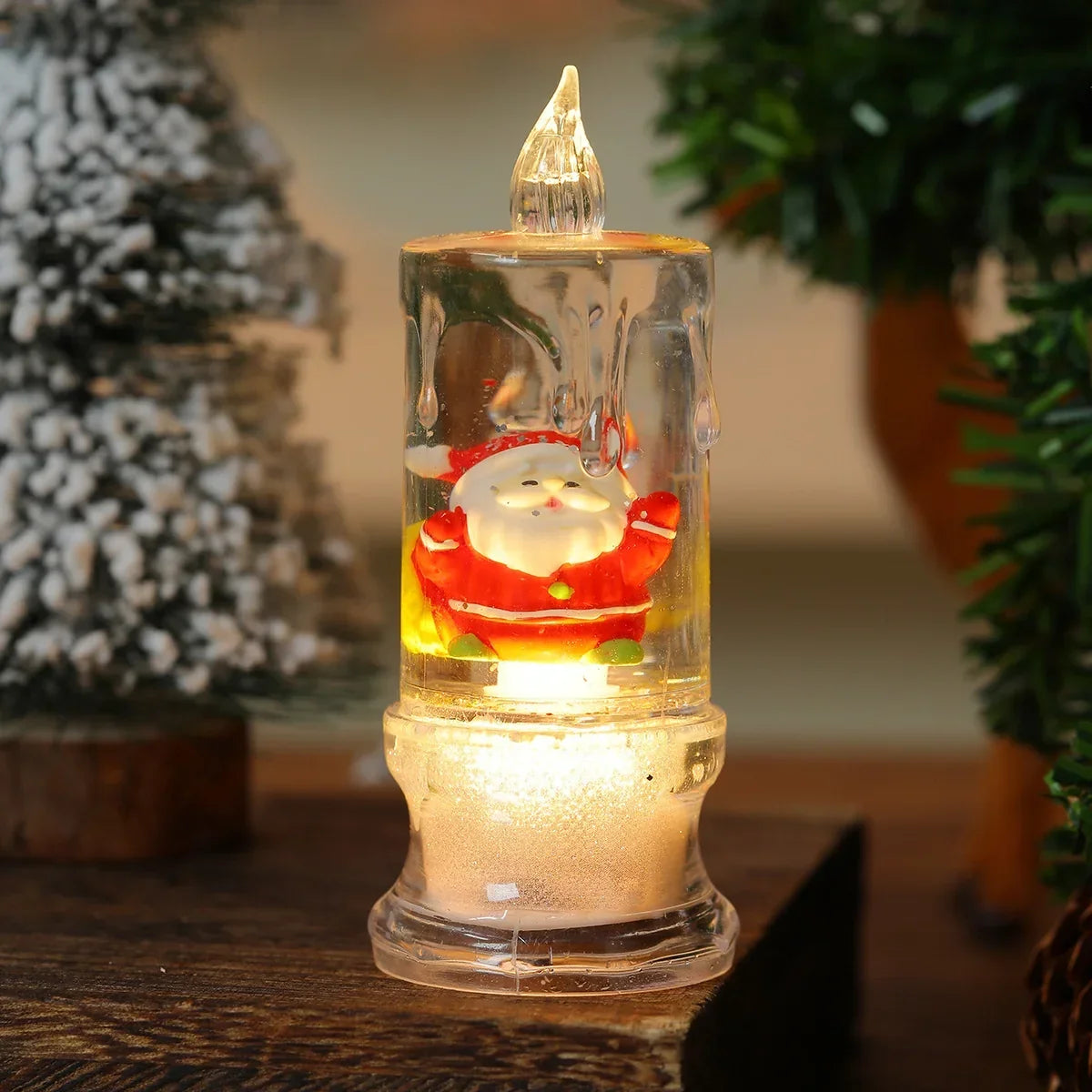 Christmas Candle Figurine Warm LED Battery-Free