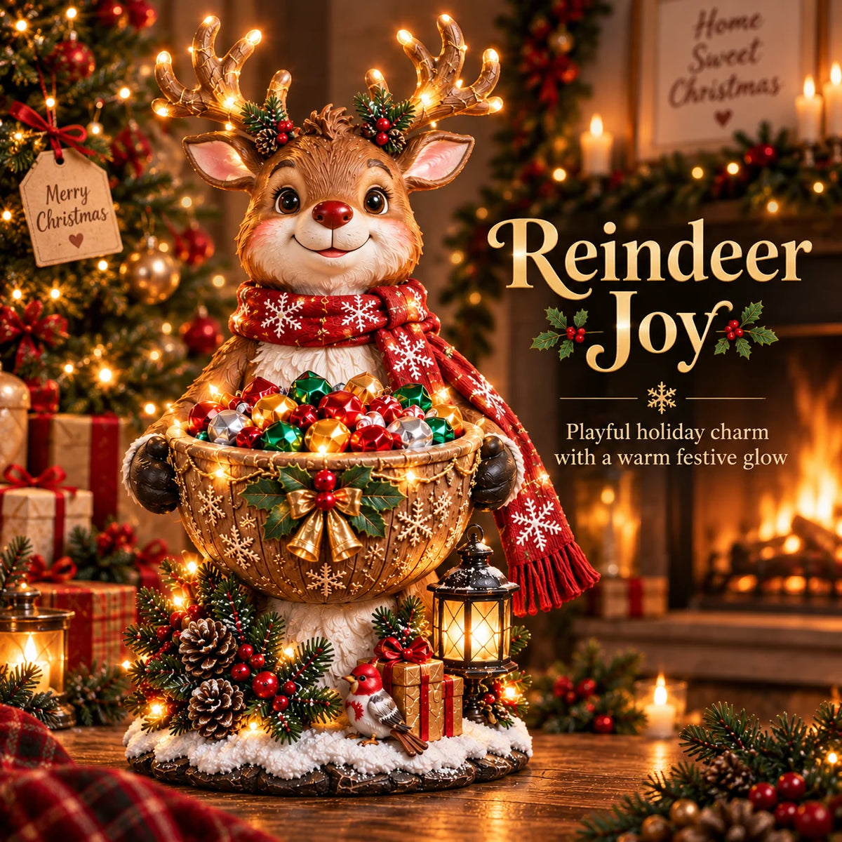 Christmas Candy Bowl Lighted Holiday Character Design