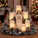 Christmas Centerpiece Flameless Candle Lights Evergreen Decor