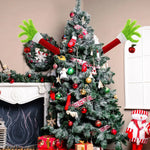 Christmas Centerpiece Plush Green Faux Fur Hand