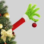 Christmas Centerpiece Plush Green Faux Fur Hand