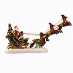 Christmas Decoration Floating Sleigh With Reindeer Colorful LED