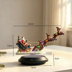 Christmas Decoration Floating Sleigh With Reindeer Colorful LED