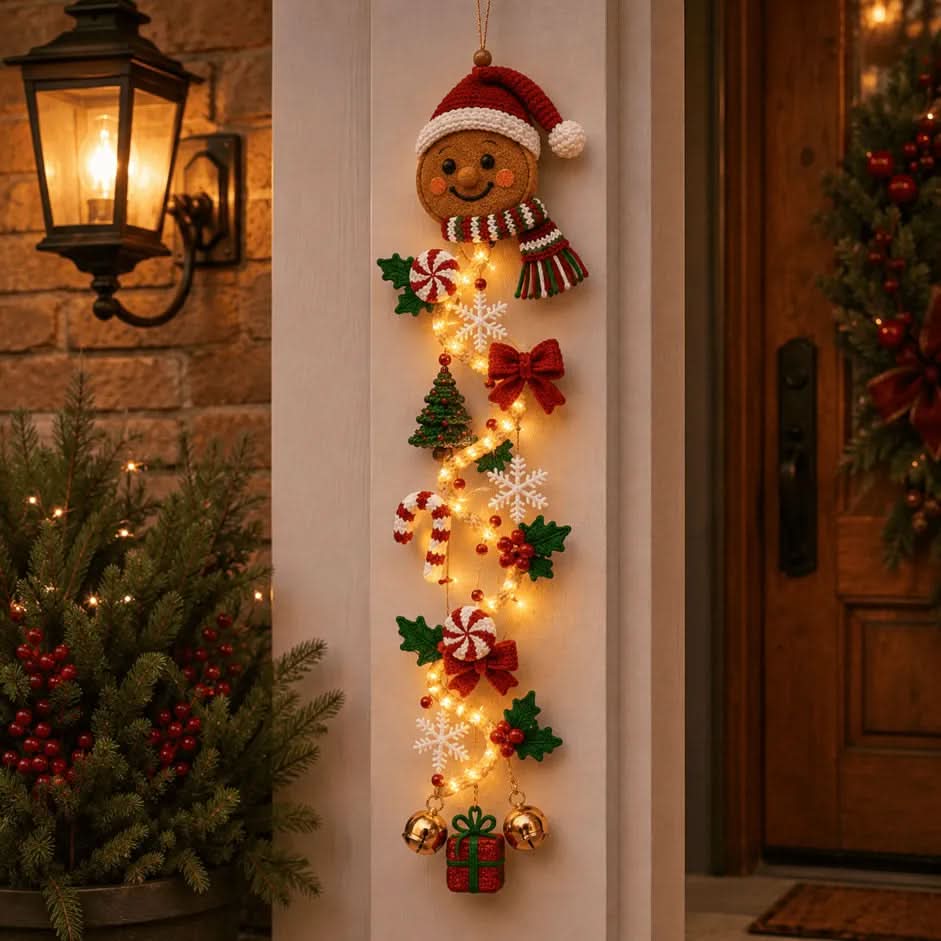Christmas Door Decoration Illuminated Flat 2D 47.2 Inch