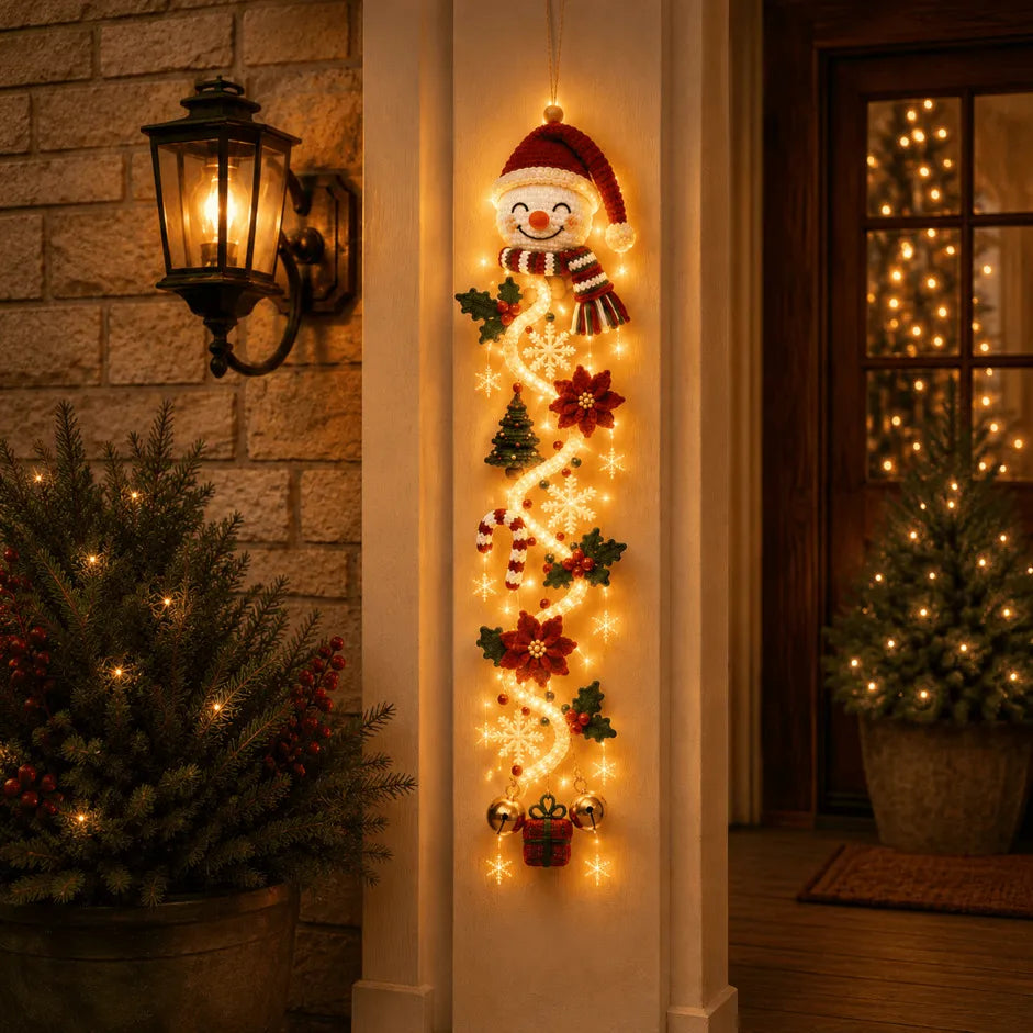 Christmas Door Decoration Illuminated Vertical Design Warm White Light 47.2 Inch tall