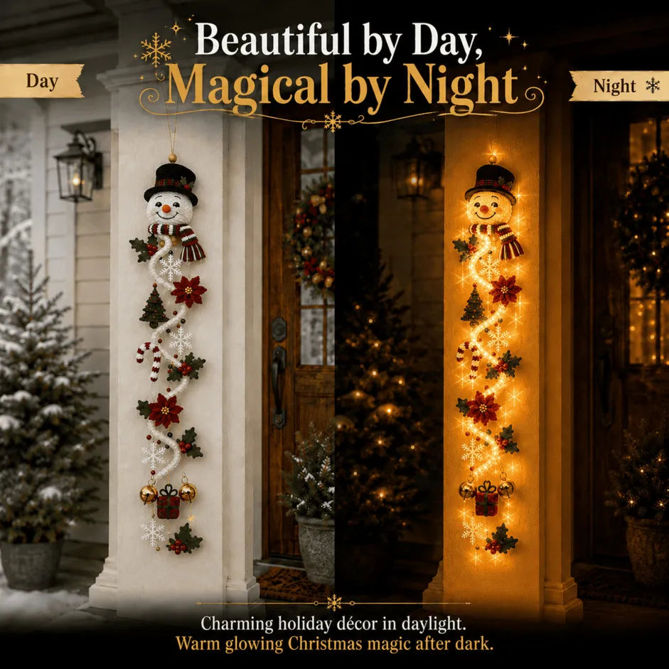 Christmas Door Decoration Illuminated Vertical Design Warm White Light 47.2 Inch tall