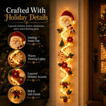 Christmas Door Decoration Illuminated Vertical Design Warm White Light 47.2 Inch tall