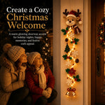 Christmas Door Decoration Illuminated Vertical Design Warm White Light 47.2 Inch tall