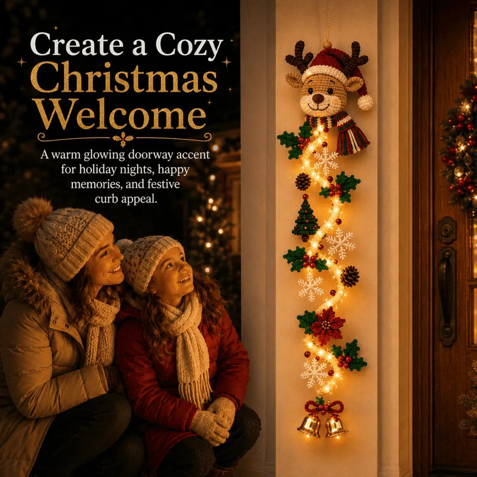 Christmas Door Decoration Illuminated Vertical Design Warm White Light 47.2 Inch tall