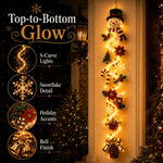 Christmas Door Decoration Illuminated Vertical Design Warm White Light 47.2 Inch tall