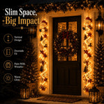 Christmas Door Decoration Illuminated Vertical Design Warm White Light 47.2 Inch tall