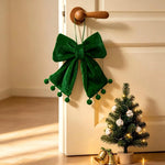Christmas Door Hanger Soft Velvet Pom-Poms