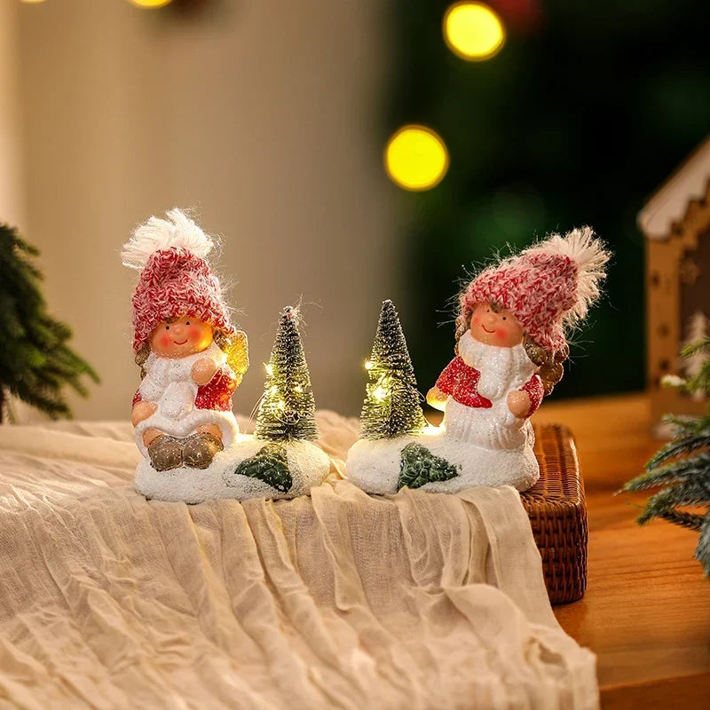 Christmas Figurine Ceramic Integrated LED