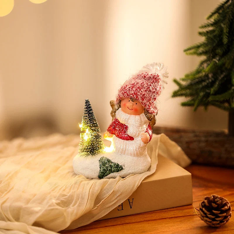 Christmas Figurine LED-Lit Ceramic Compact