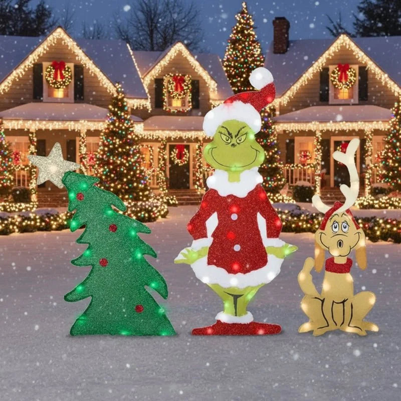 Christmas Garden Decoration LED-Lit Weather-Resistant with Ground Stakes