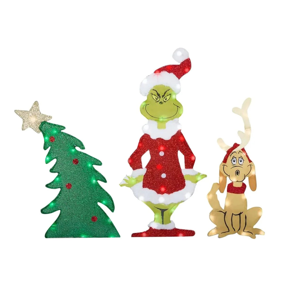 Christmas Garden Decoration LED-Lit Weather-Resistant with Ground Stakes