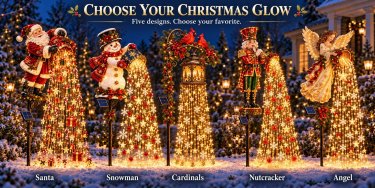 Christmas Garden Light Stakes Solar-Powered Cascading LED Lights