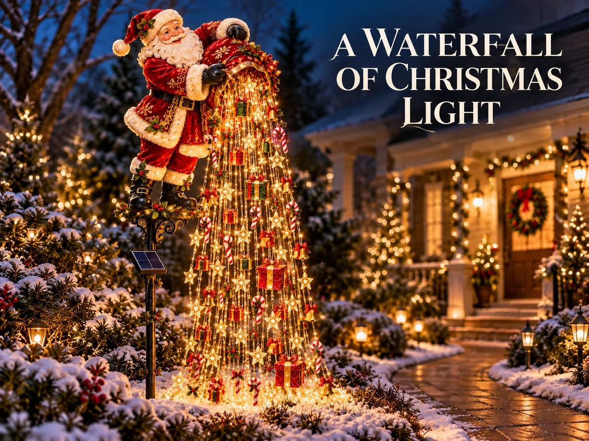 Christmas Garden Light Stakes Solar-Powered Cascading LED Lights