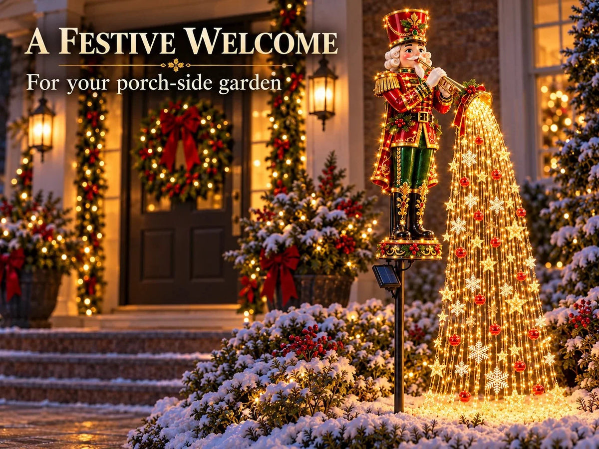Christmas Garden Light Stakes Solar-Powered Cascading LED Lights