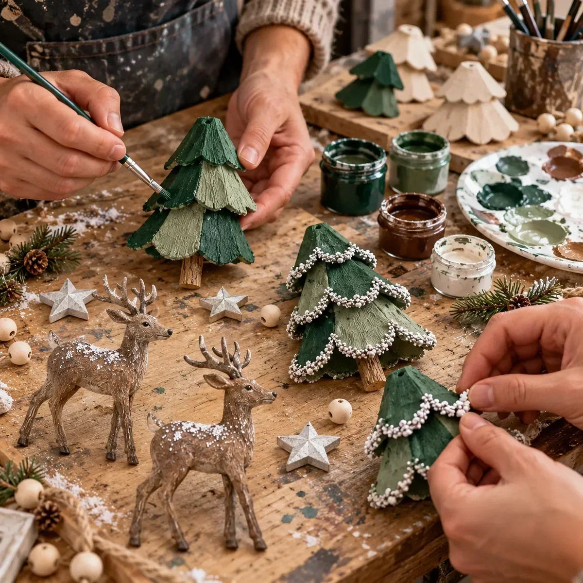 Christmas Garland Illuminated Woodland Deer 31.5 Inch
