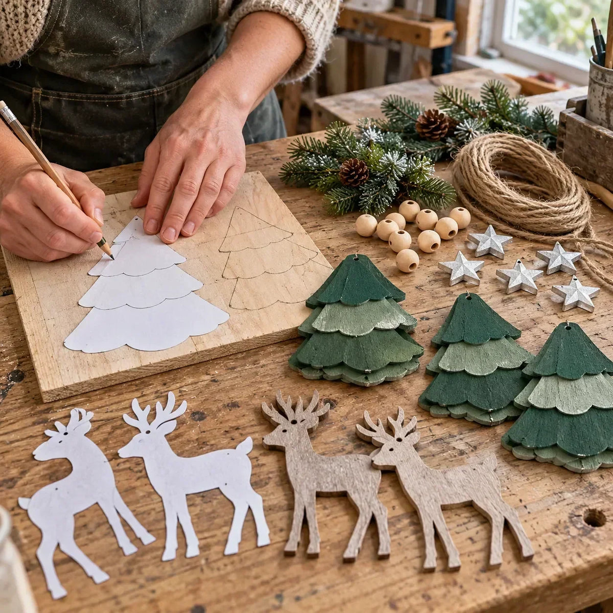 Christmas Garland Illuminated Woodland Deer 31.5 Inch