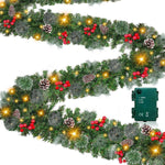 Christmas Garland LED Timer & Weatherproof