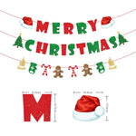 Christmas Garland Pre-Strung Glitter Letters Indoor Outdoor