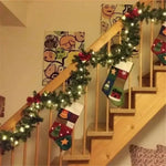Christmas Garland Rattan Design Warm White LED Battery-Powered 8.9 Ft